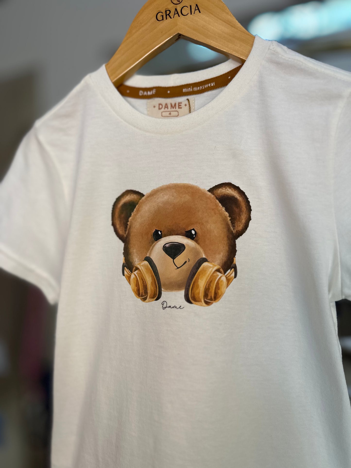 Conjunto Infantil Camiseta Teddy Fone e Bermuda Moletom Bolso Embutido Chocolate - Dame