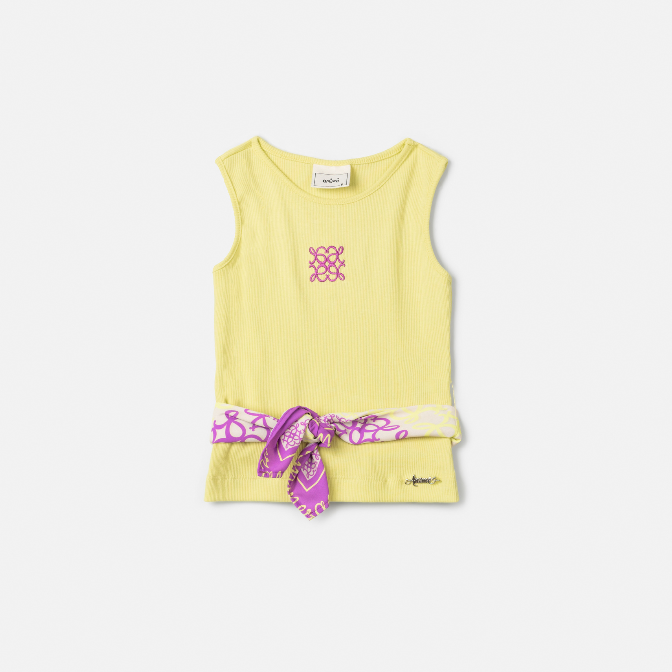 Conjunto Infantil Blusa Lenço ANM e Shorts Jeans Pingente - Animê
