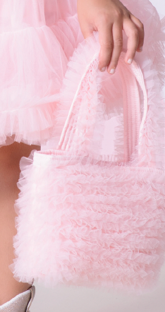 Bolsa Infantil Frufru Tule Rosa Fada - Pituchinhus