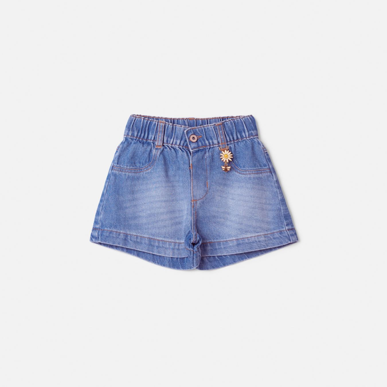 Conjunto Infantil Blusa Laços e Shorts Jeans Petit - Animê