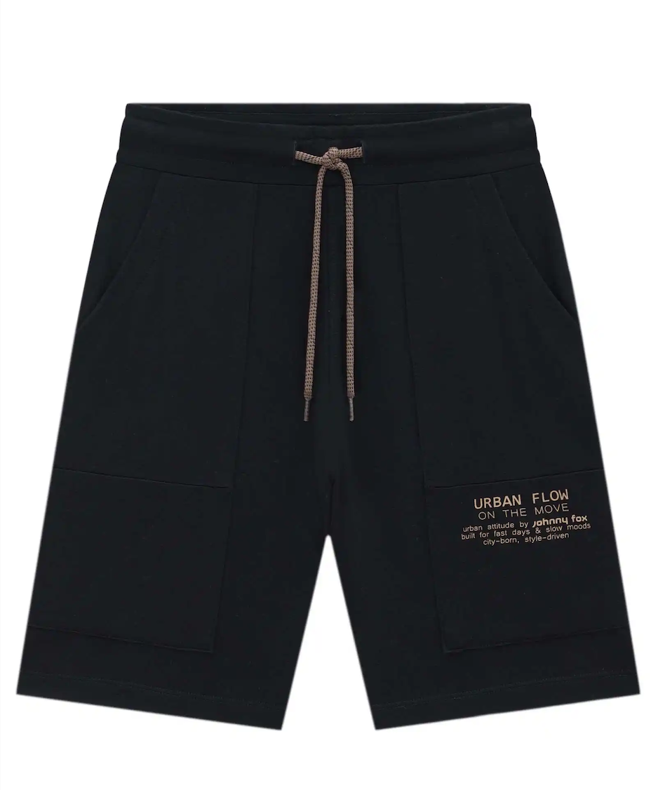 Bermuda Infantil Molevisco Urban Flow Preto - Little Johnny
