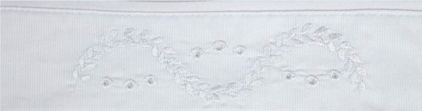 Kit Fralda de Ombro + Fraldinha Boca Bebê Luxo Bordadas Ramos Branco - Roana