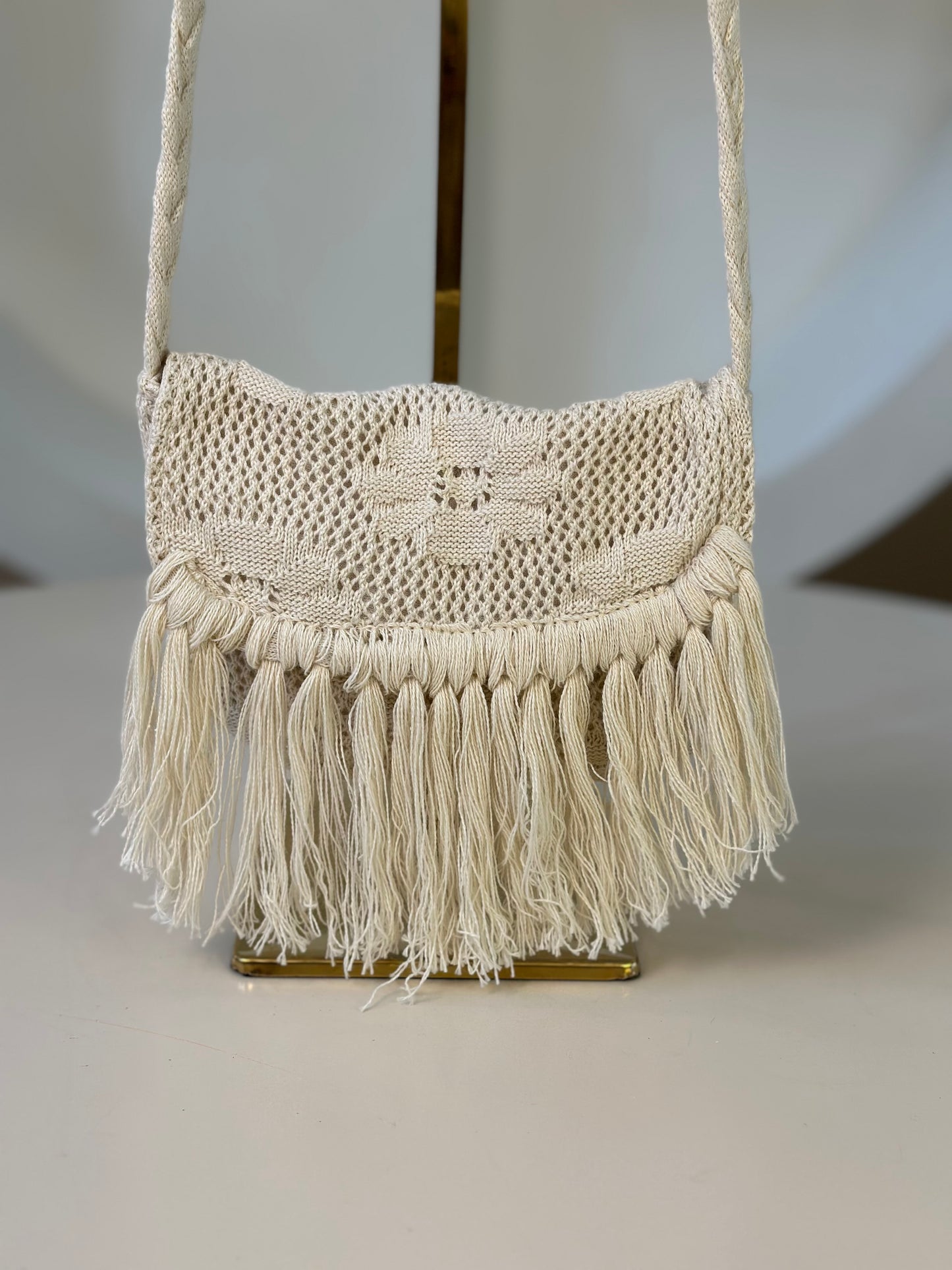 Bolsa Infantil Tricot Tiracolo Franjas Boho Ninive - Pituchinhus