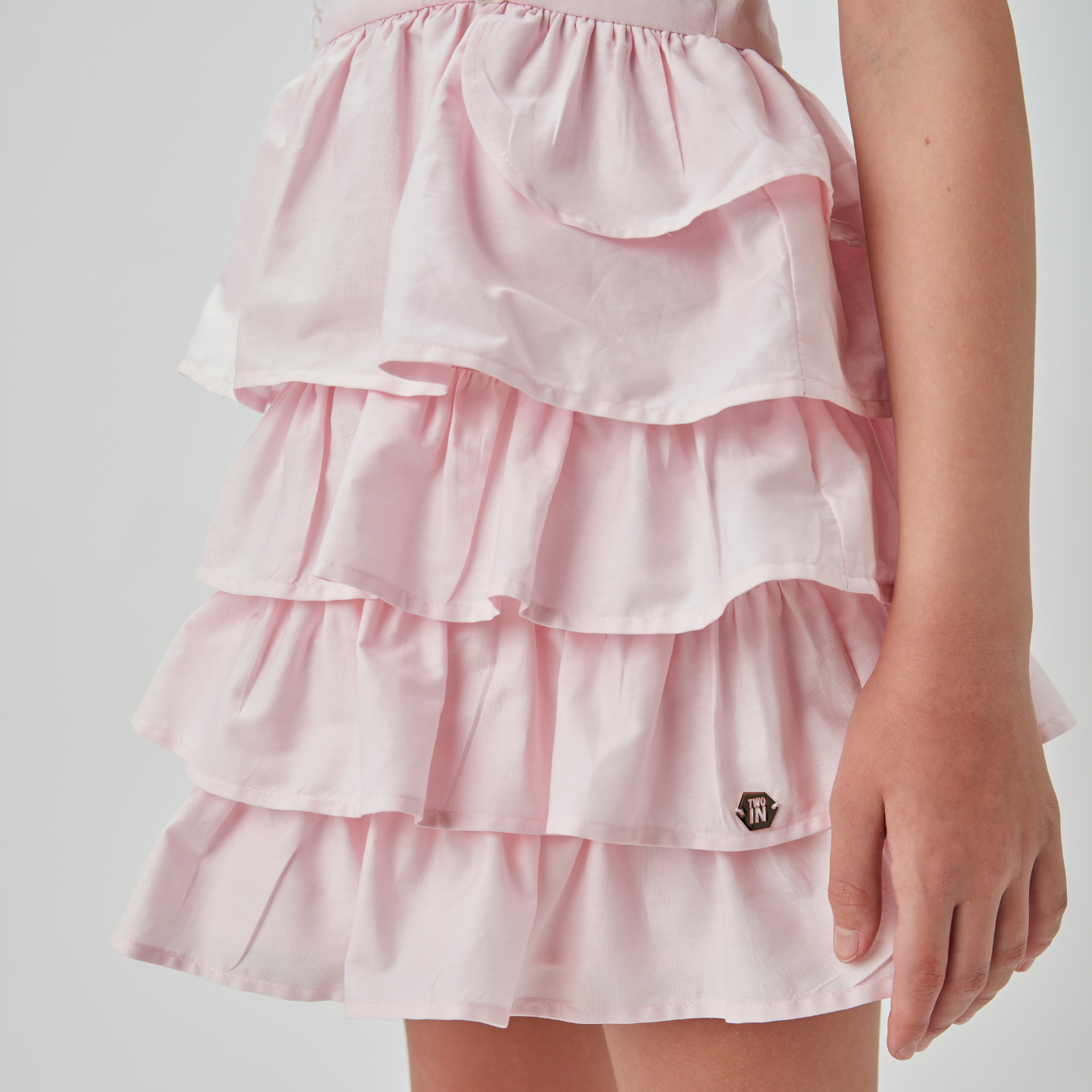 Vestido Teen Camadas Babados Rosa Claro - Two In PRÉ-VENDA