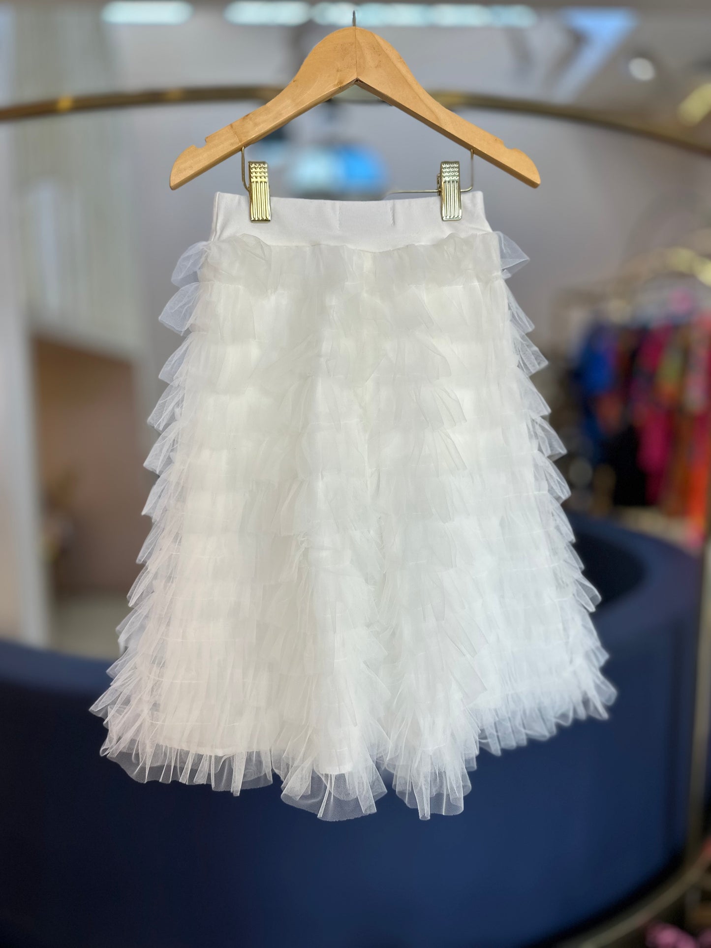 Conjunto Infantil Conceito Blusa Laço Renda e Saia Midi Tule Babados - Pituchinhus