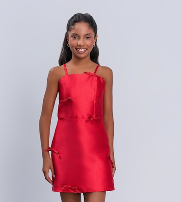 Vestido Infantil Verão Vermelho - Vanilla Cream