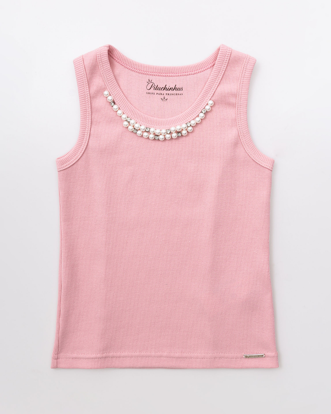 Regata Infantil Pérolas & Cristais Rosa Gelado - Pituchinhus