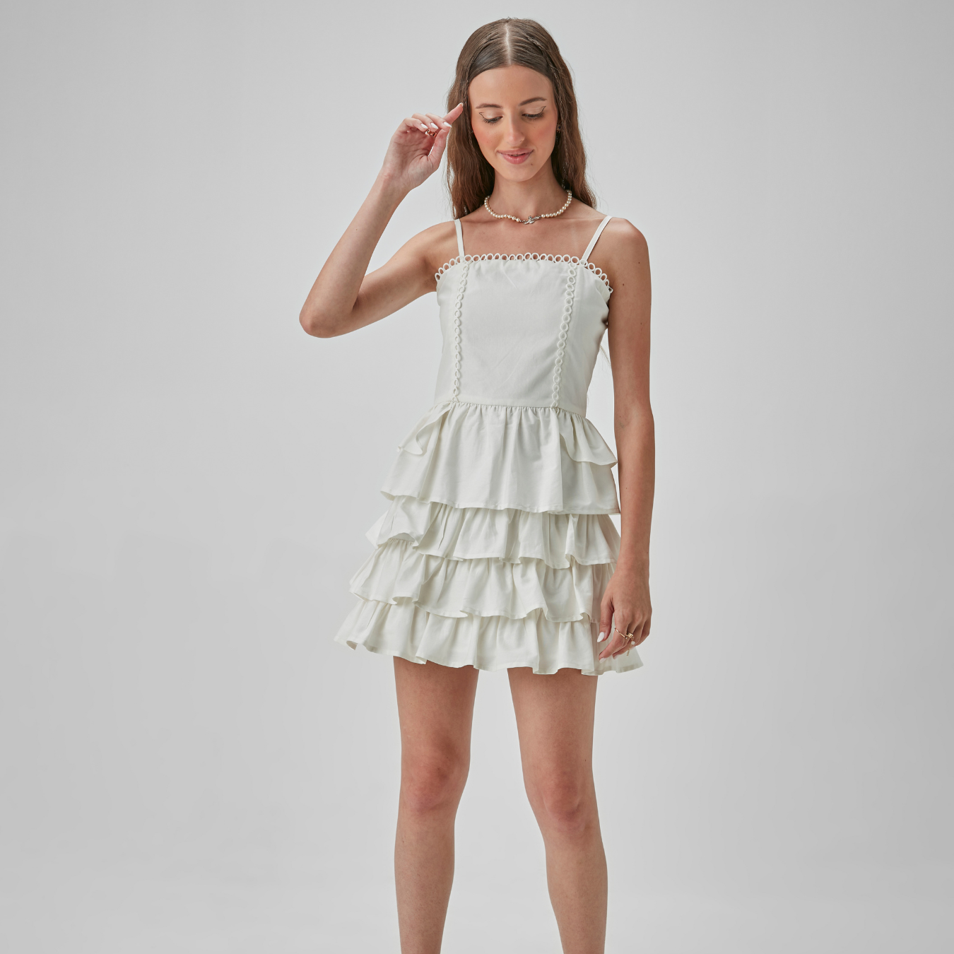 Vestido Teen Camadas Babados Off White - Two In PRÉ-VENDA