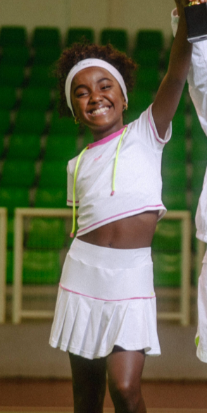Conjunto Infantil Cropped Fernanda Dry e Saia Fernanda Dry Badminton Branco - Siri Sport