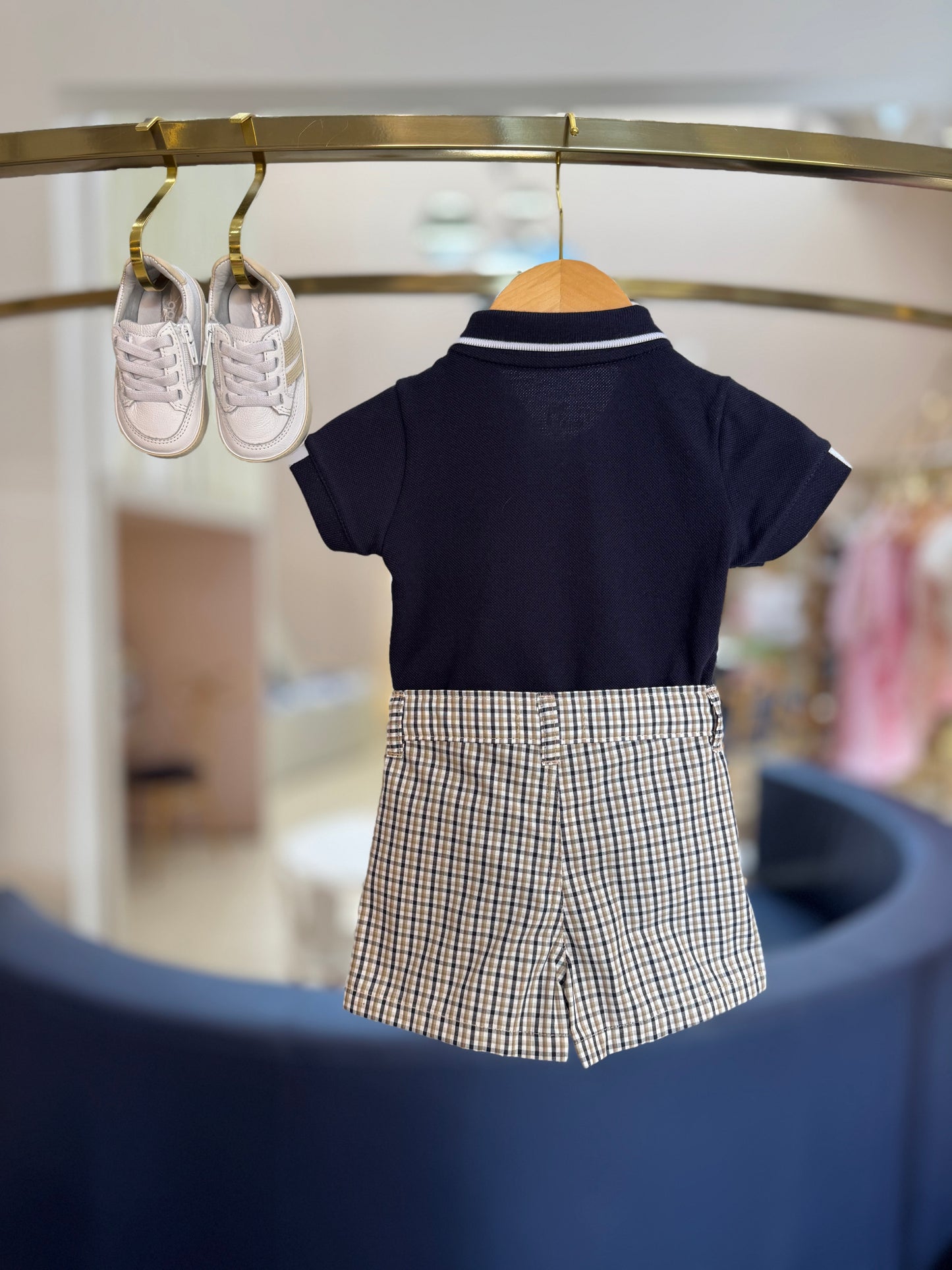 Conjunto Bebê Body Polo Marinho e Bermuda - Charpey