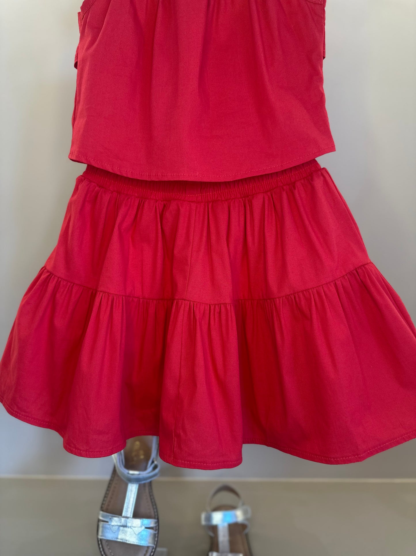 Conjunto Infantil Blusa Babados Mini Joia e Saia Flores - Momi