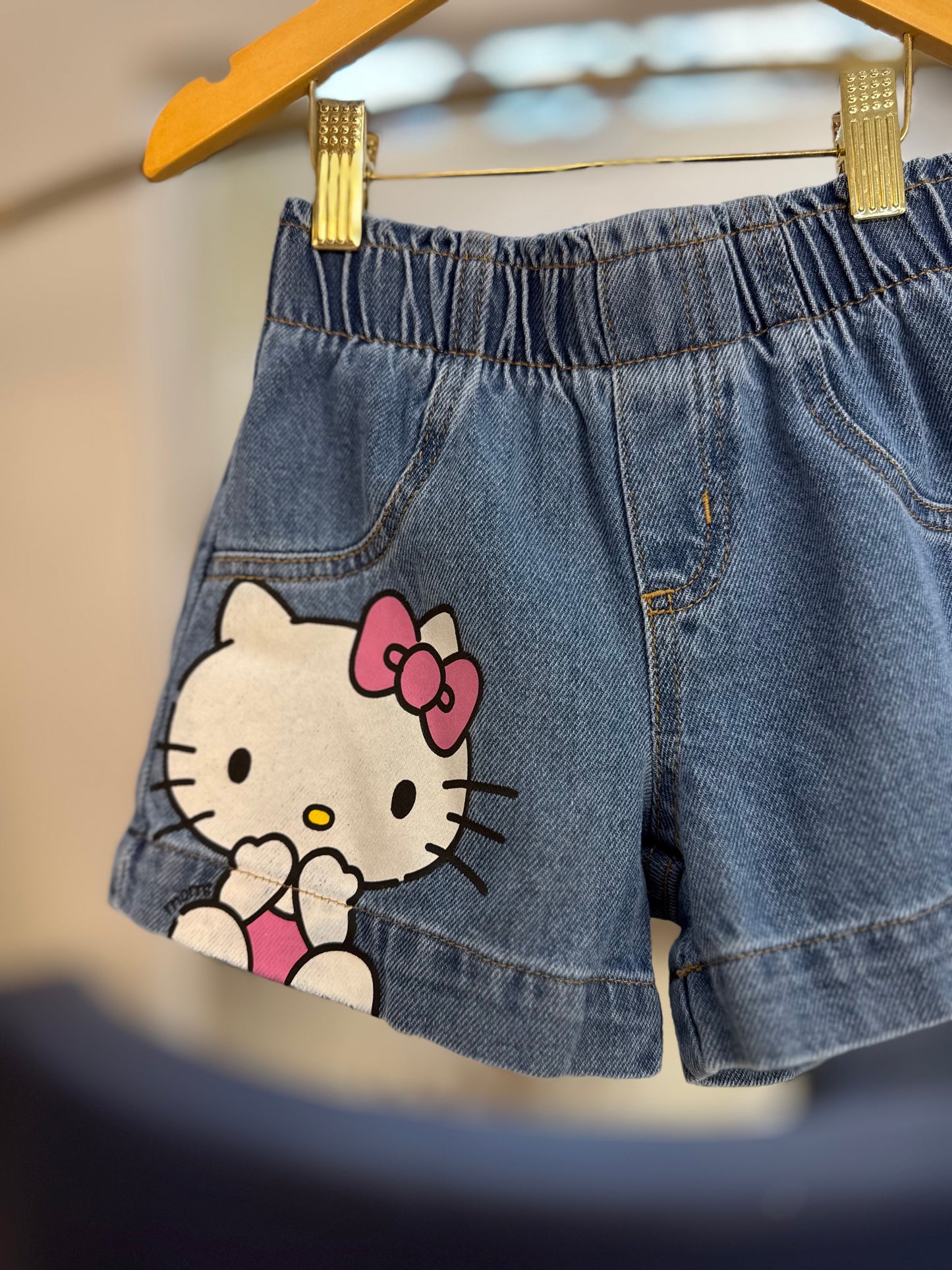 Shorts Jeans Infantil Hello Kitty - Momi