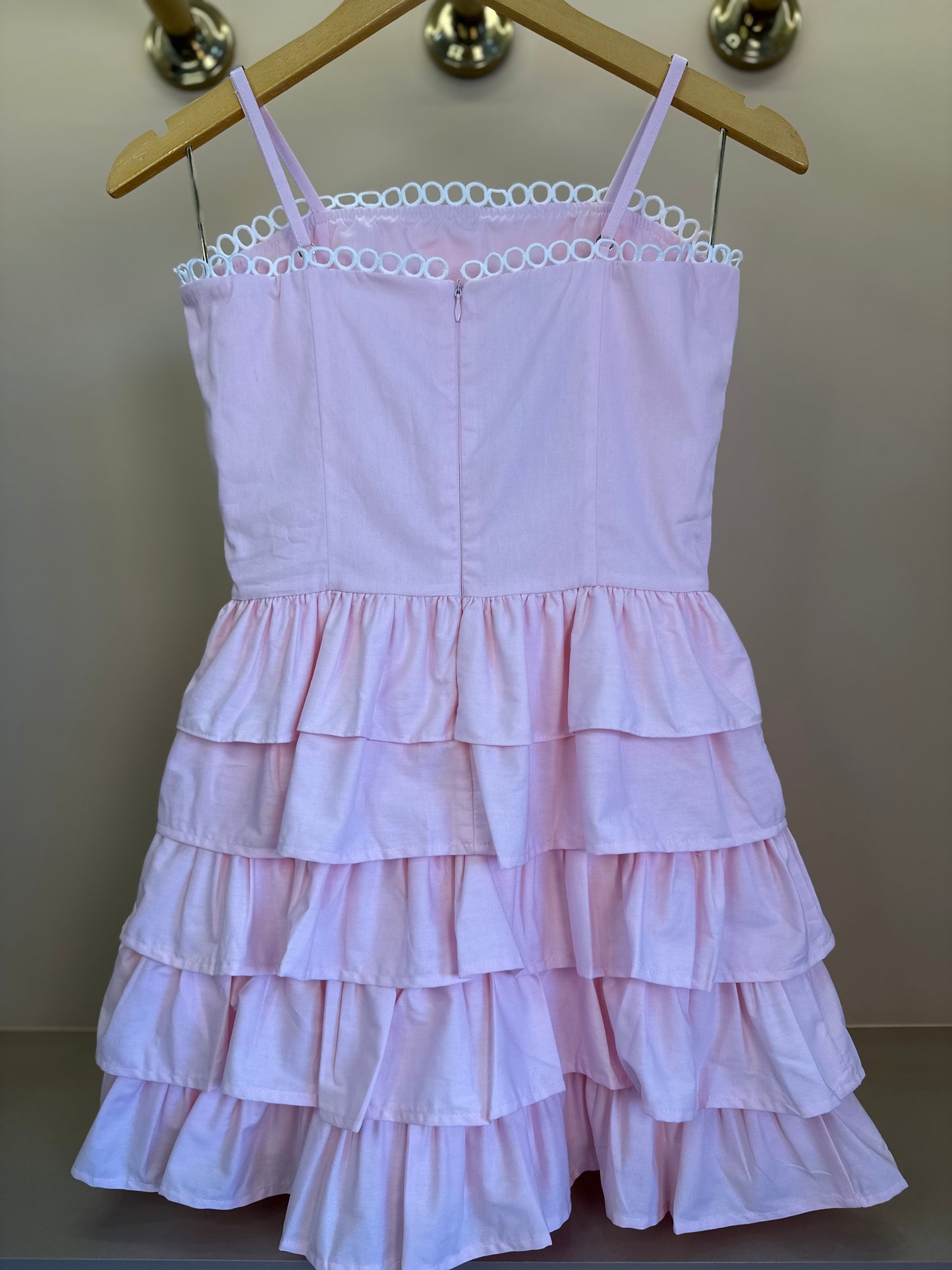 Vestido Teen Camadas Babados Rosa Claro - Two In