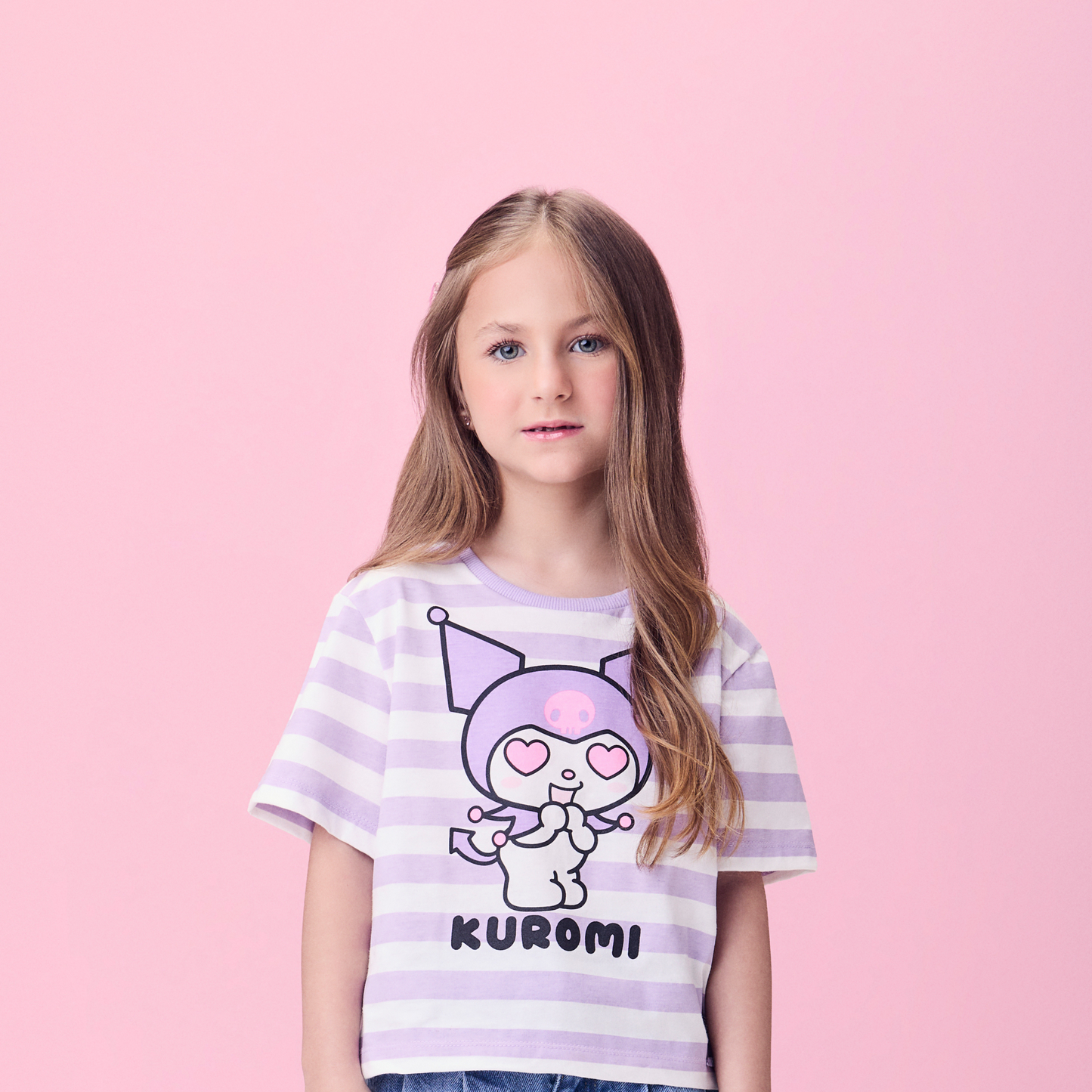 Blusa Infantil Kuromi Listrada Lilás - Momi