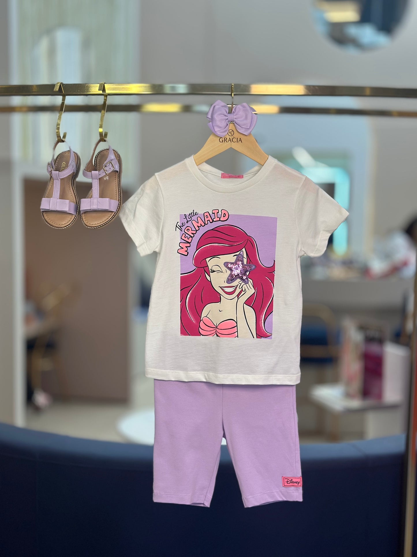 Conjunto Infantil Mermaid Blusa e Legging Lilás - Momi