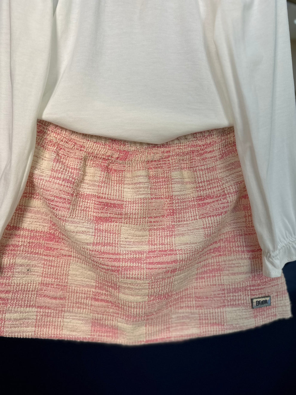 Conjunto Infantil Blusa de Algodão com Laço e Shorts-saia