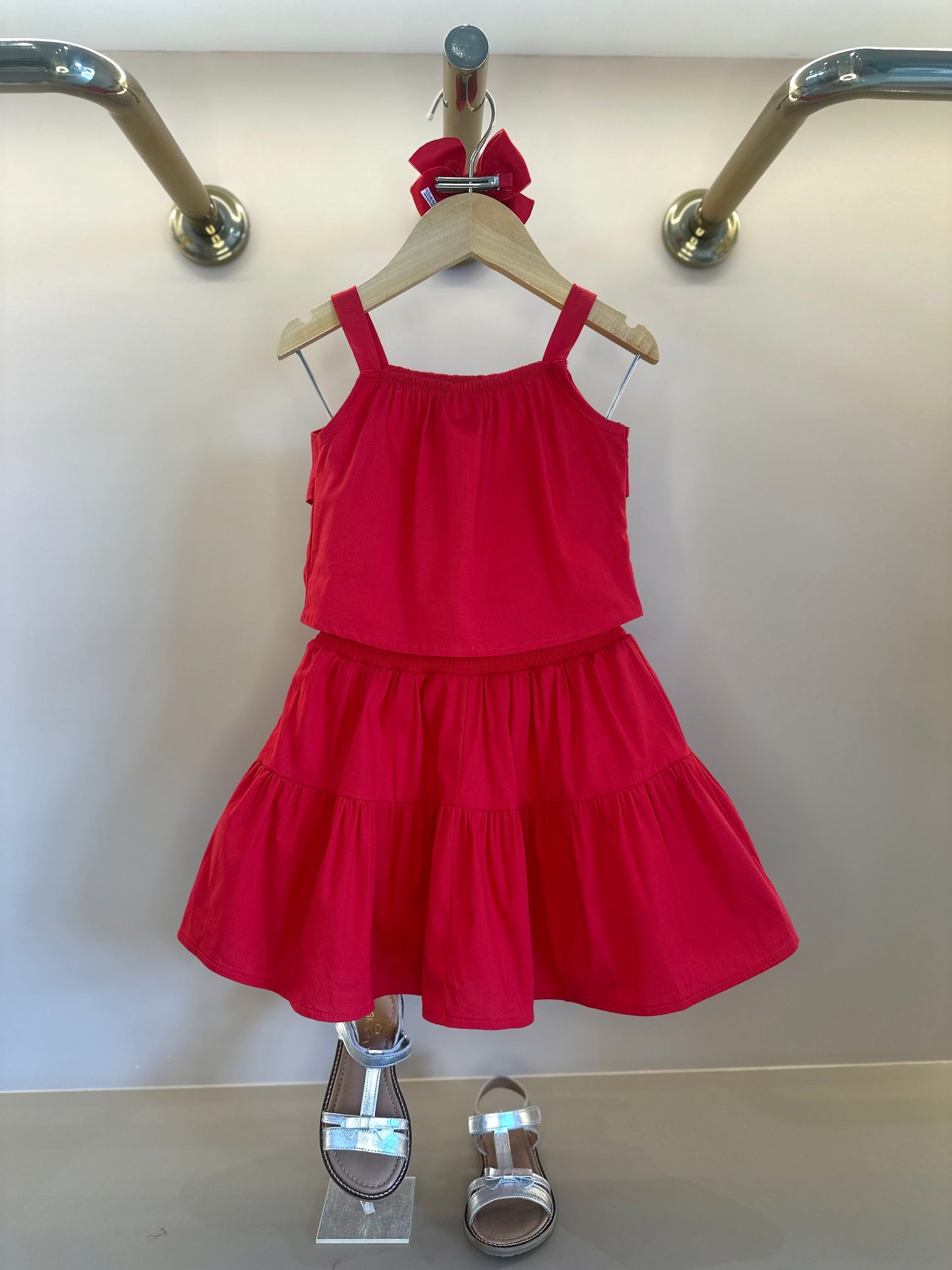 Conjunto Infantil Blusa Babados Mini Joia e Saia Flores - Momi