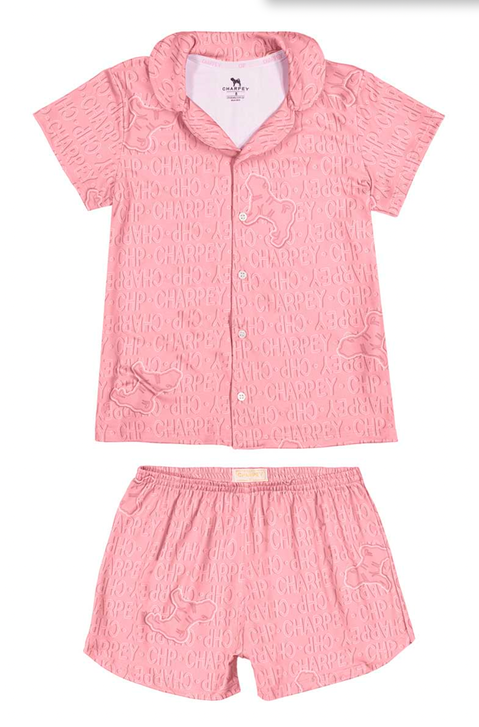 Pijama Infantil Camisa e Shorts Rosa - Charpey PRÉ-VENDA