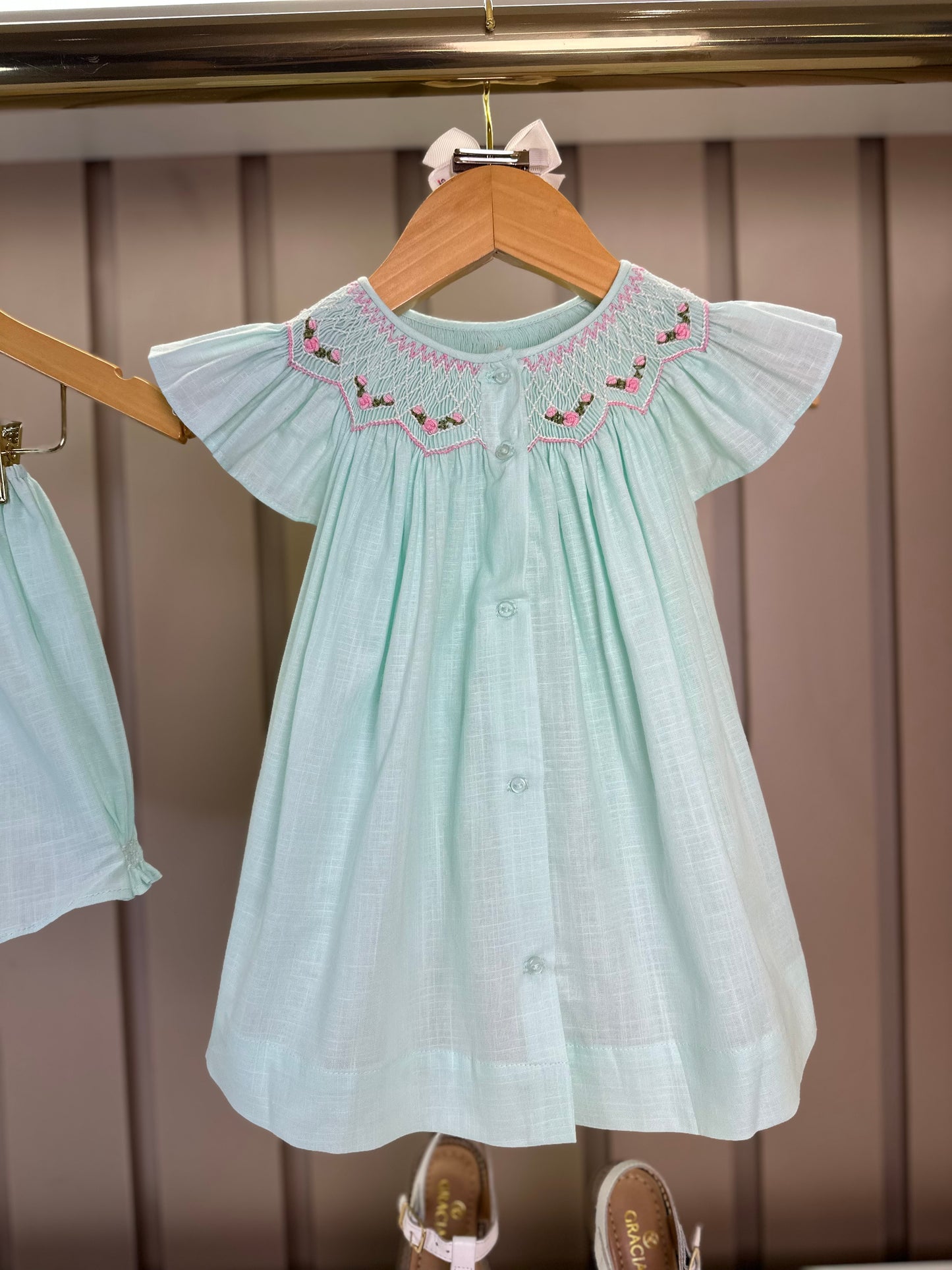 Batinha Bebê Algodão Bordado Serena Verde Claro - Gracia