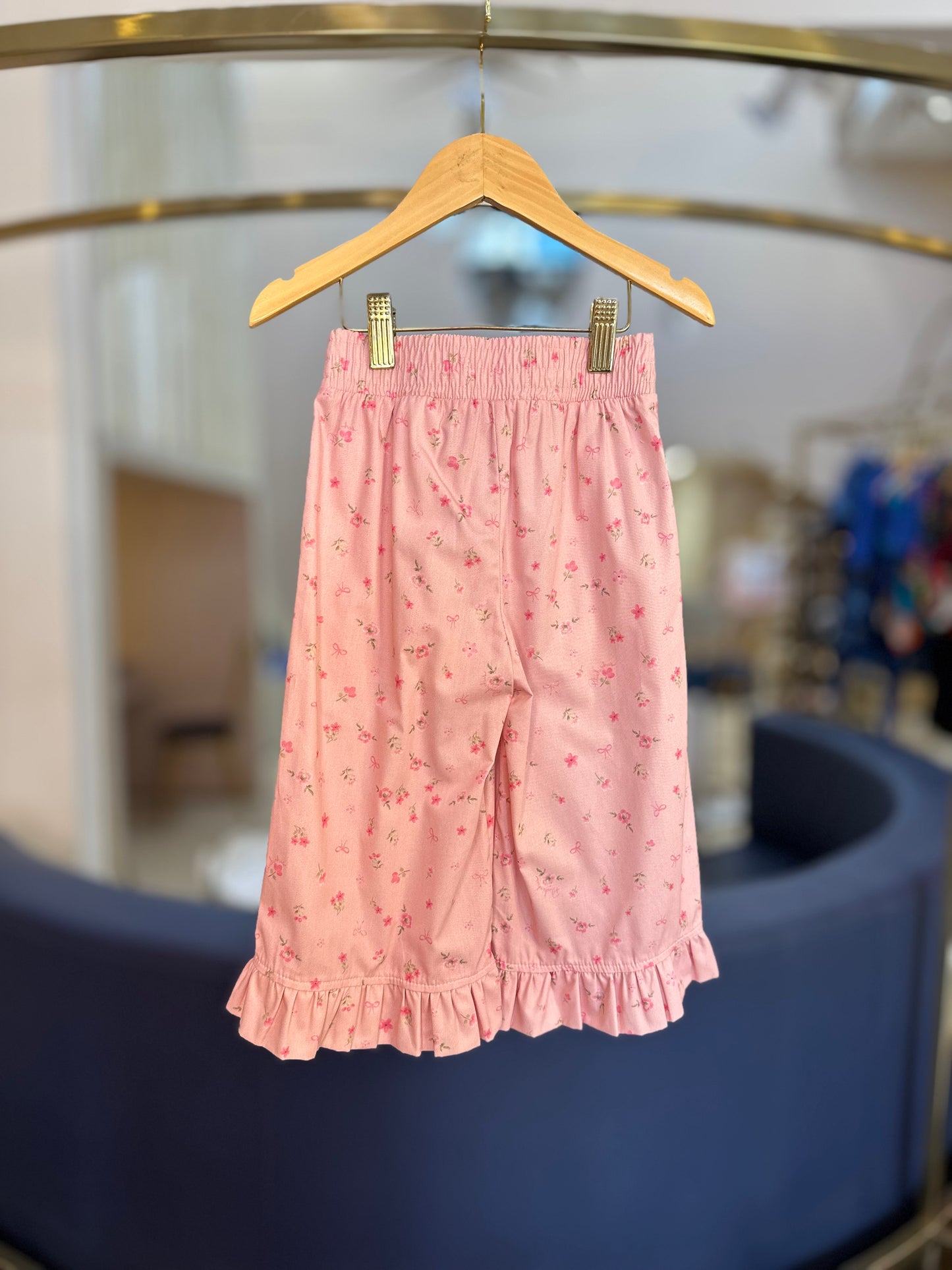 Conjunto Infantil Blusa Peplum e Calça Pantacourt Mini Flores - Pituchinhus