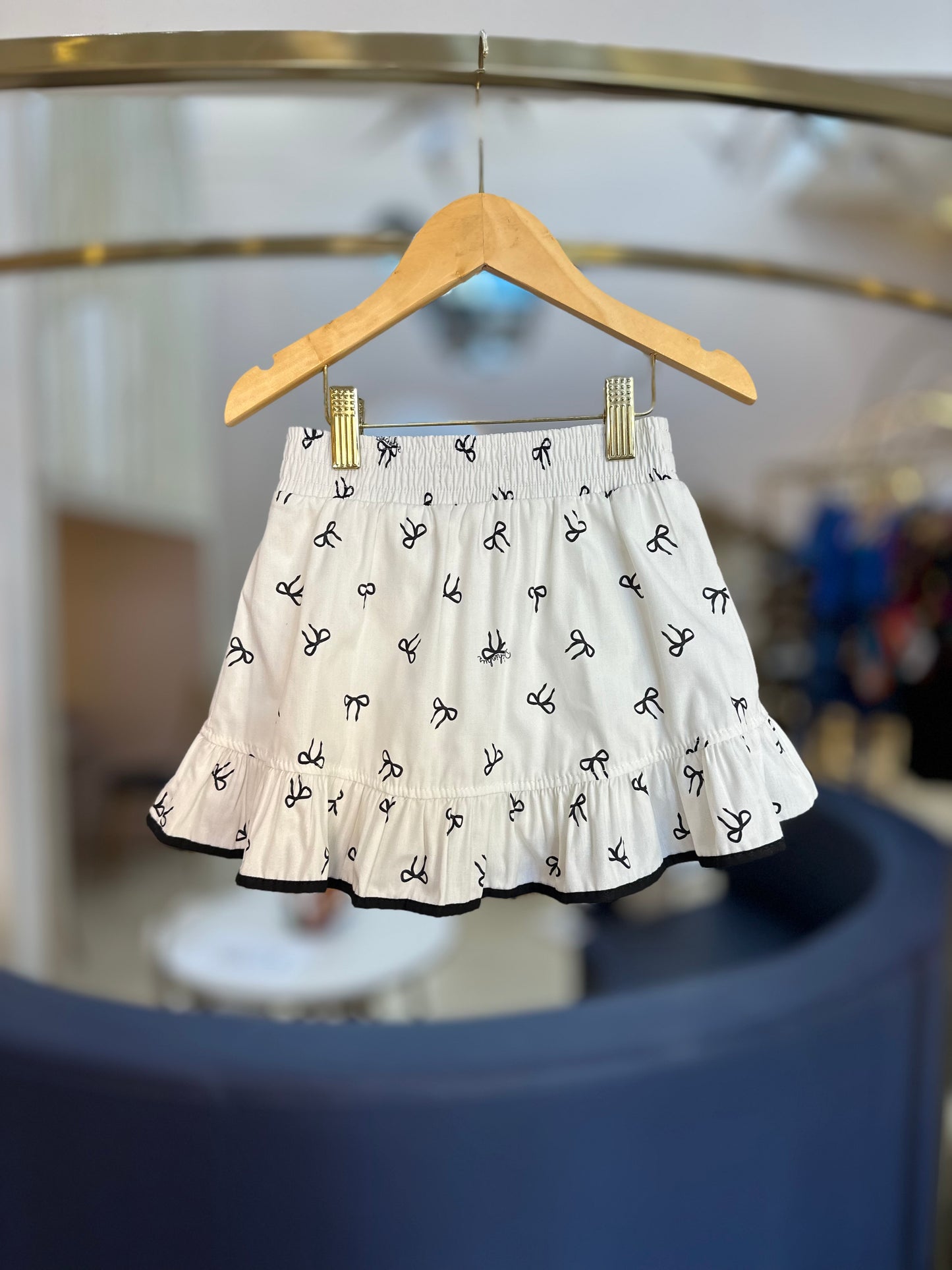 Conjunto Infantil Blusa Laço Bordado e Saia-shorts Lacinhos - Pituchinhus