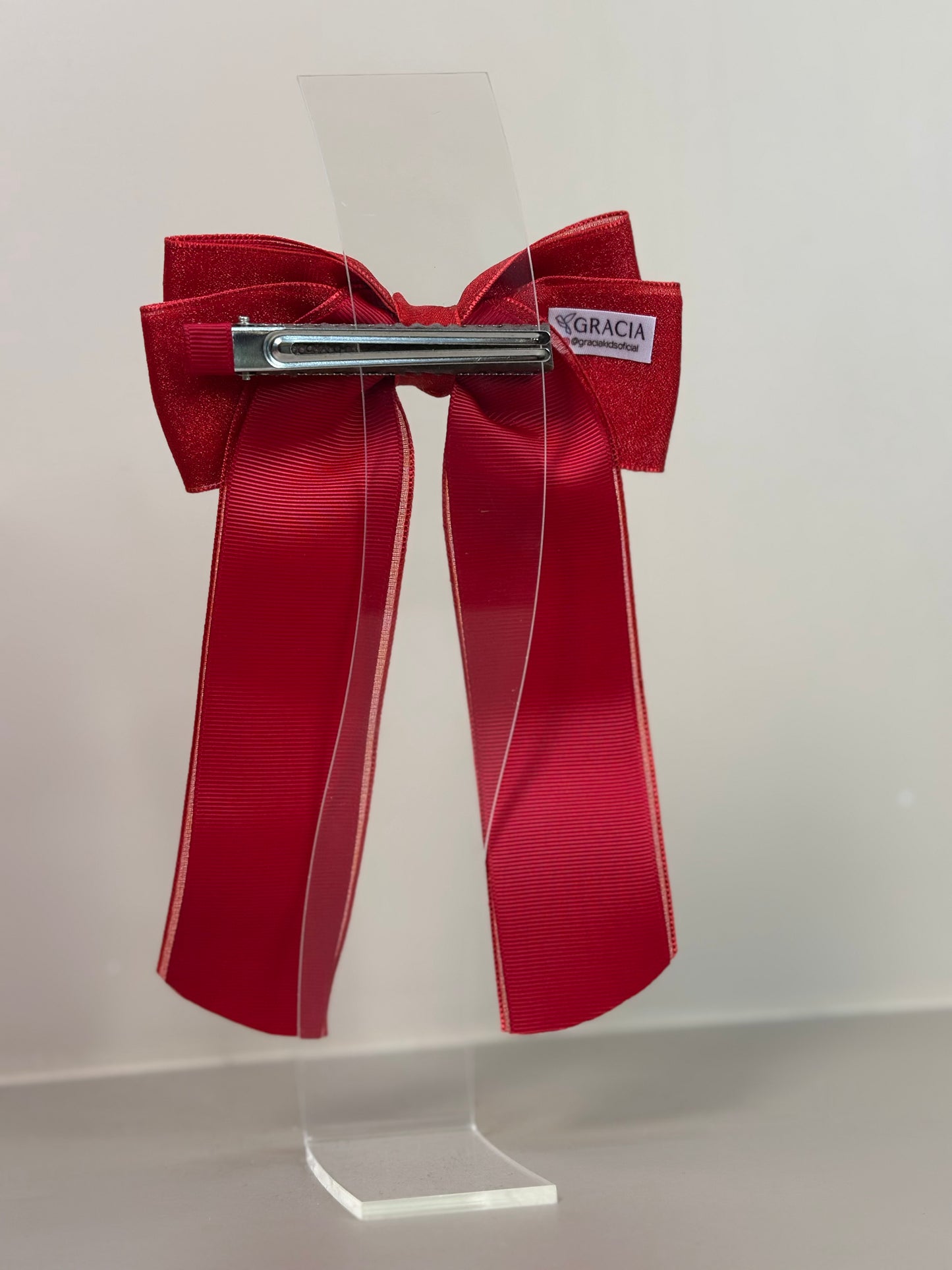 Laço Infantil Special Alongado Organza Red - Gracia