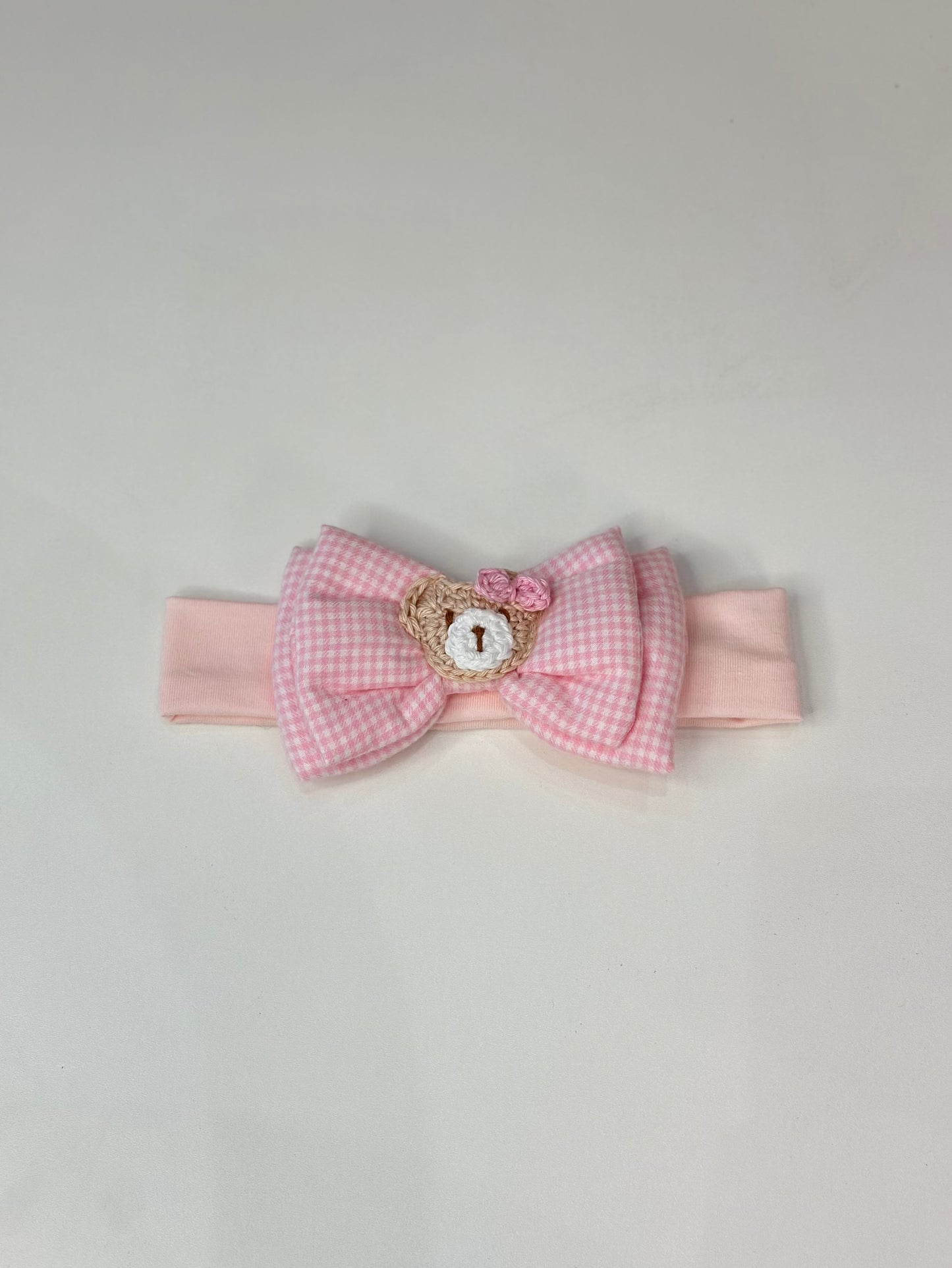 Faixa Bebê Laço Ursinha Crochê - P Mini por Pituchinhus