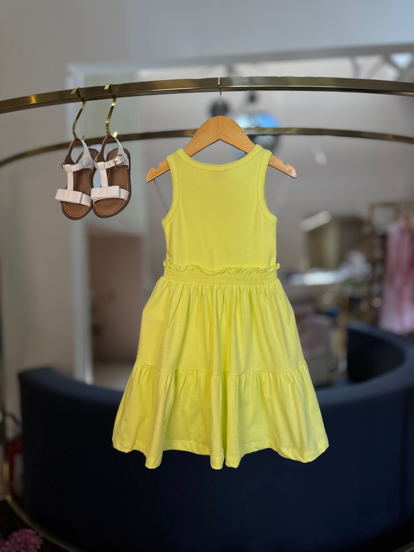 Vestido Infantil Regata Saia Marias Verde Melão - Momi