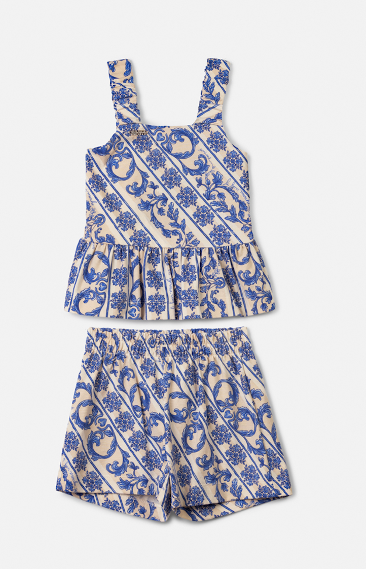Conjunto Infantil Blusa Estampada DG Flores e Shorts DG Flores - Animê