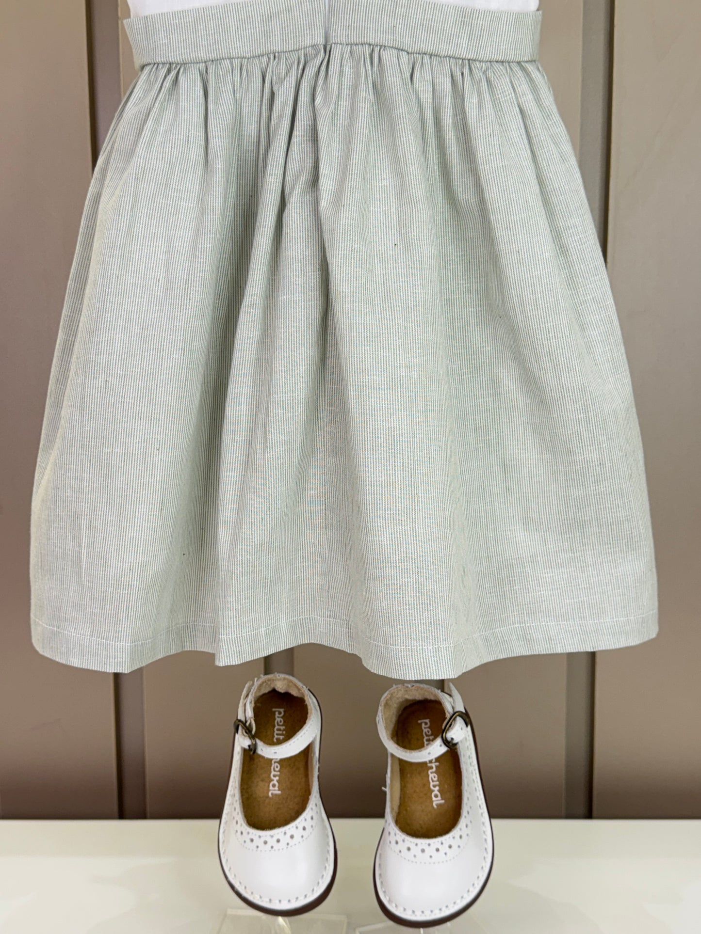 Vestido Infantil Bordado Flores E Mangas Bordadas Clásico Verde - Roana