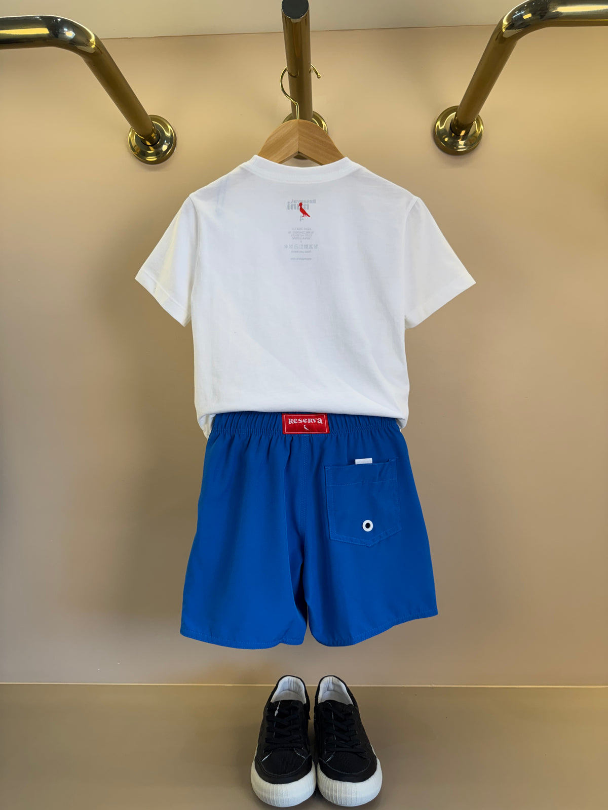 Shorts Infantil Praia Liso Basic Azul - Reserva Mini