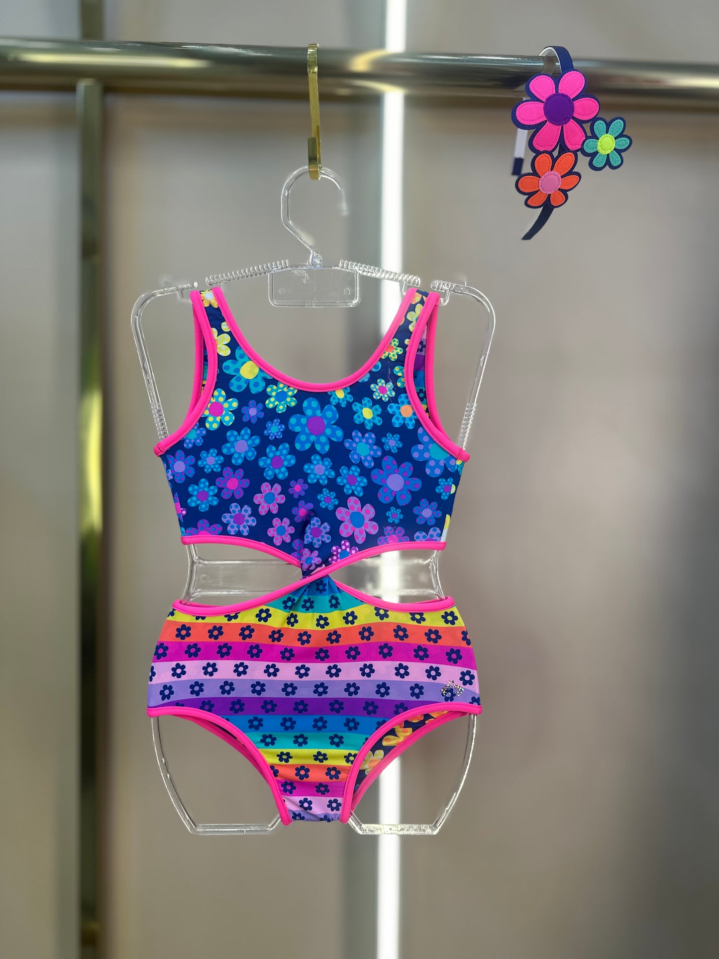 Maiô Infantil Carol Dupla Face Jardim Colorido - Siri Kids