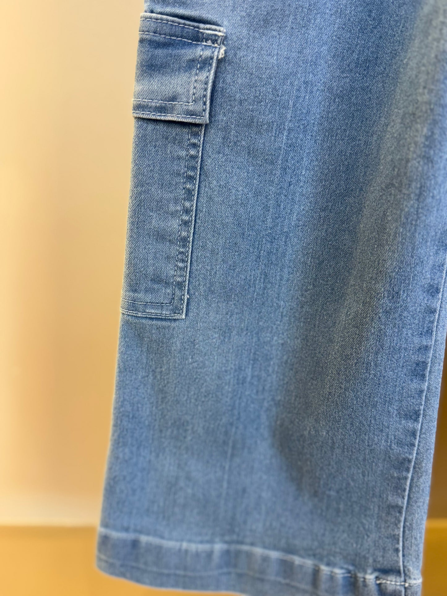 Calça Jeans Infantil Wide Cargo Com Cinto - Gabriela Aquarela