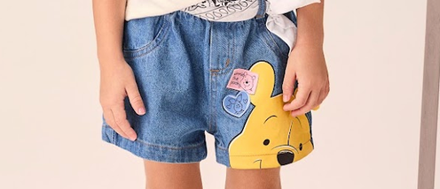 Short Infantil Jeans Ursinho Pooh - Momi