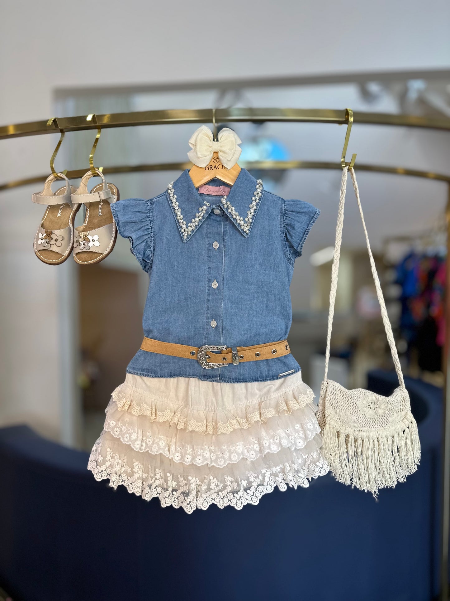 Bolsa Infantil Tricot Tiracolo Franjas Boho Ninive - Pituchinhus