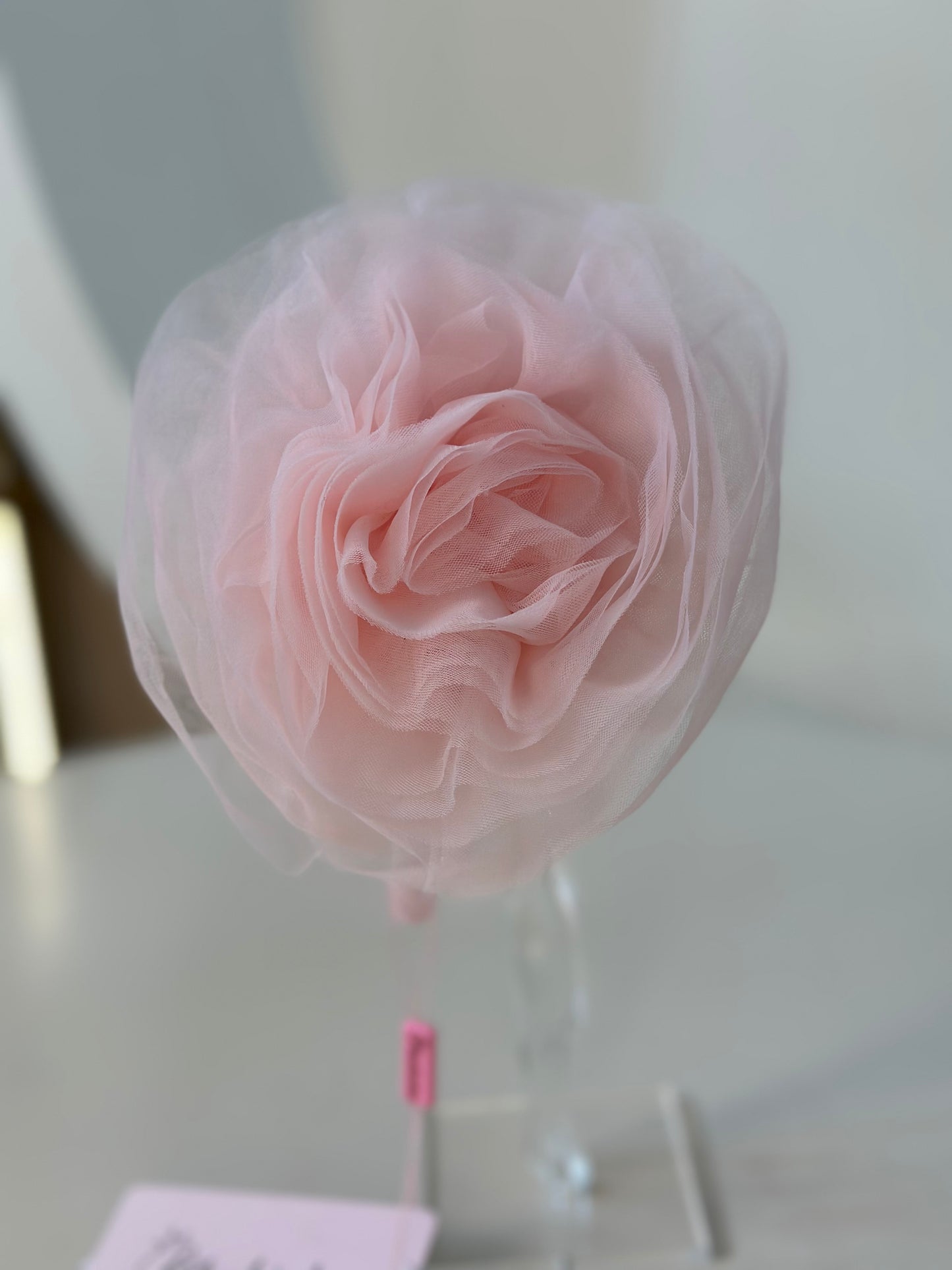 Arquinho Infantil Maxi Flor Tule Rosa Fada - Pituchinhus