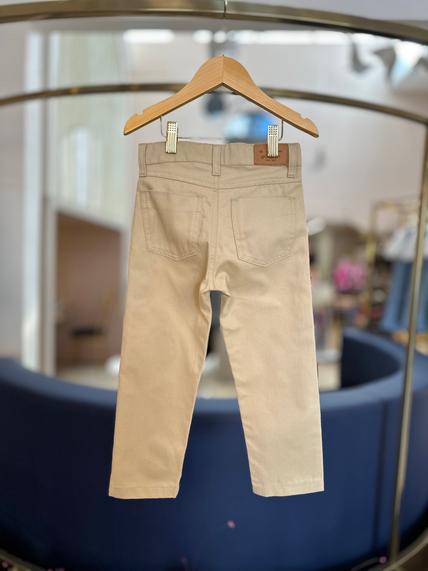 Calça Infantil Social Sarja Bege - Um Mais Um