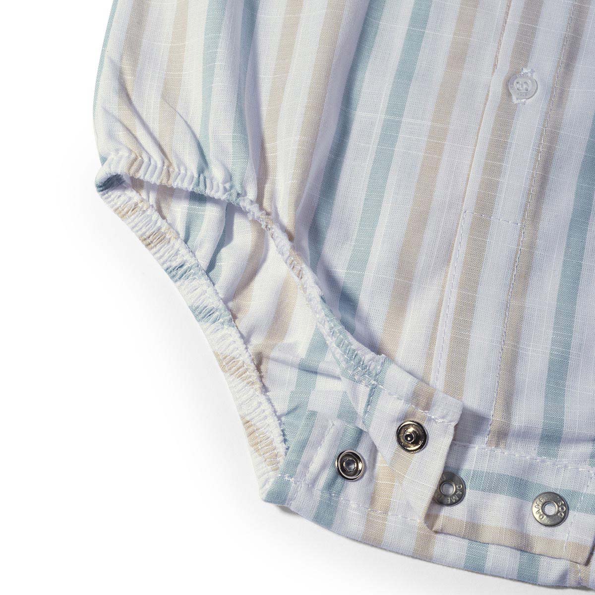 Camisa-body Bebê Listras Azul/Amarelo - Dame