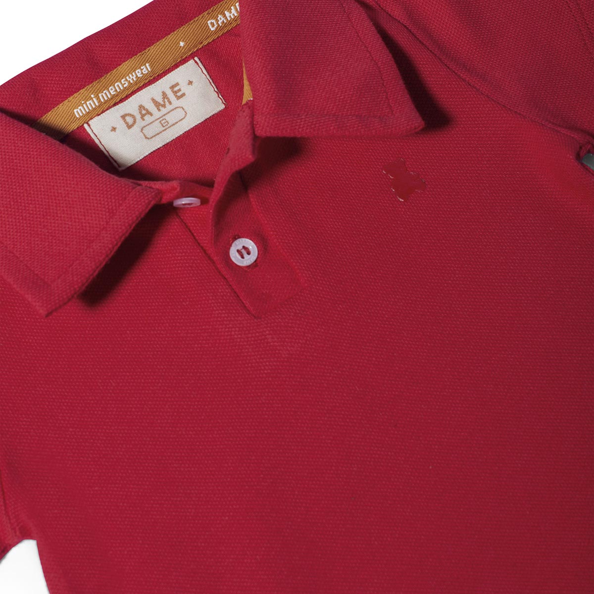 Polo-body Bebê Piquet Algodão Vermelho - Dame