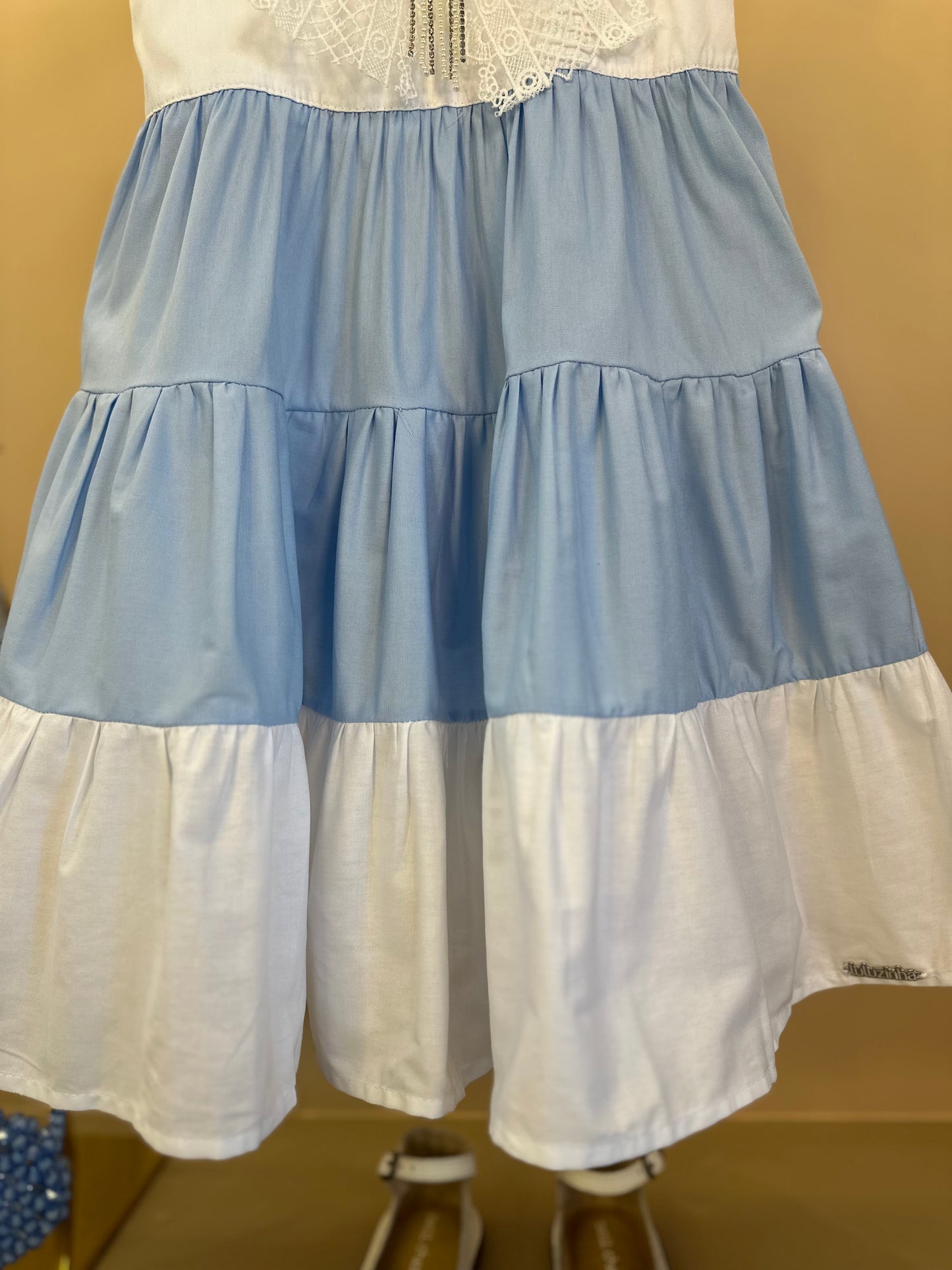 Vestido Infantil Laço de Renda Dois Amores - Luluzinha