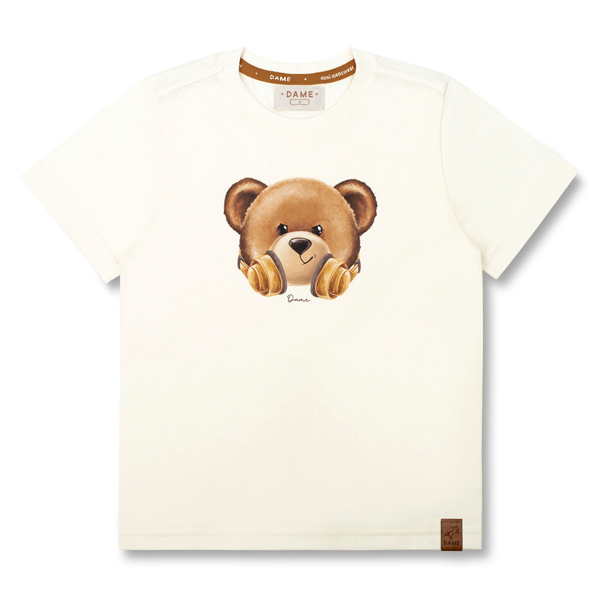 Conjunto Infantil Camiseta Teddy Fone e Bermuda Moletom Bolso Embutido Chocolate - Dame