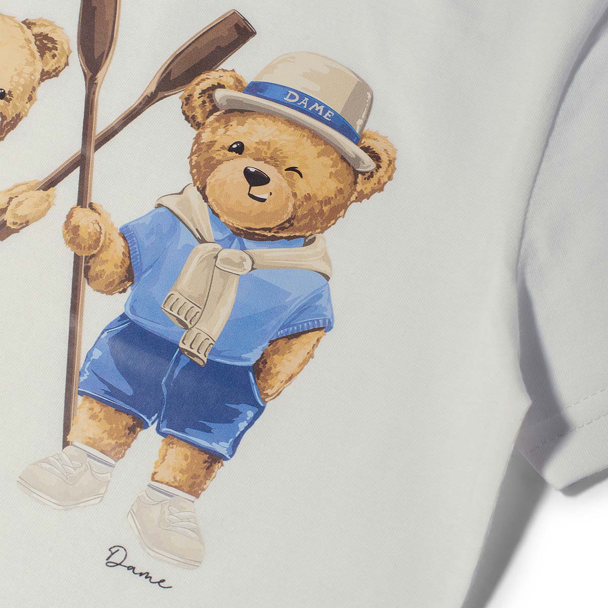 Conjunto Infantil Camiseta Algodão Teddy Remos Off e Bermuda Moletom Bolso Embutido Chocolate - Dame