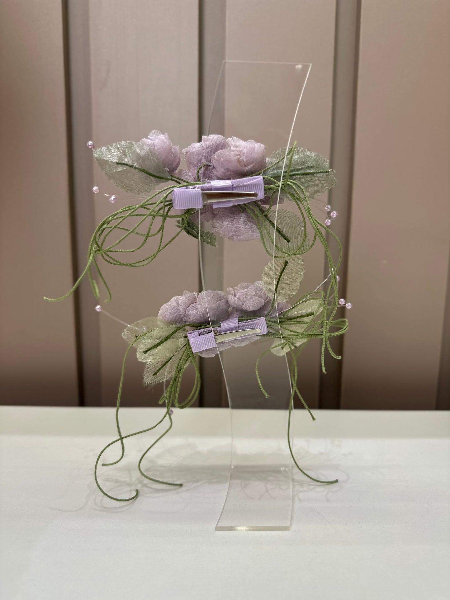Laço Infantil Bouquet Flores Lilás - Mio Bebê