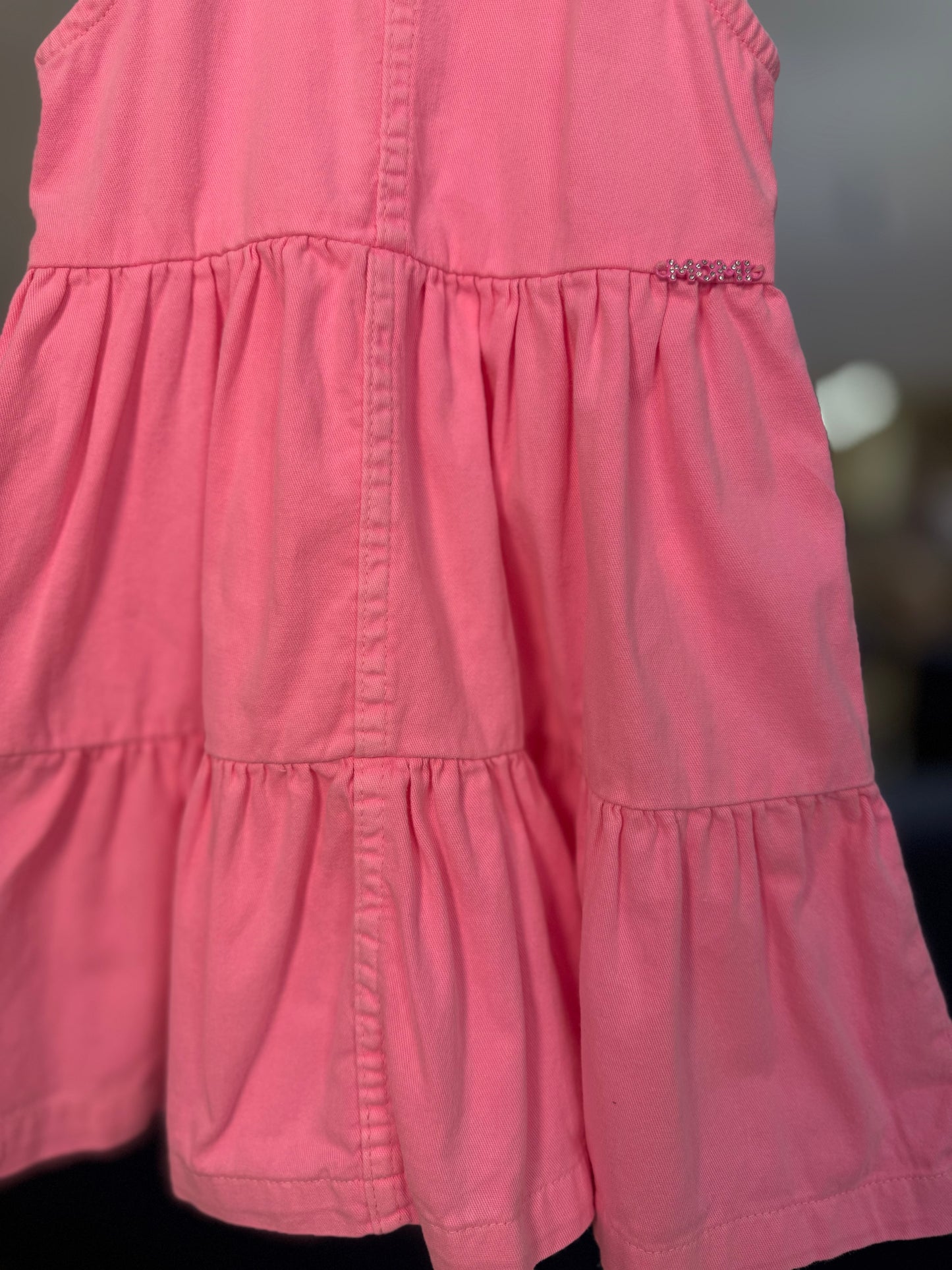 Salopete Infantil Sarja Rosa Fluor - Momi