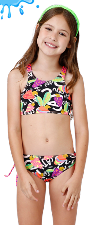 Biquíni Infantil Cropped Rose Est Cajú - Siri Kids