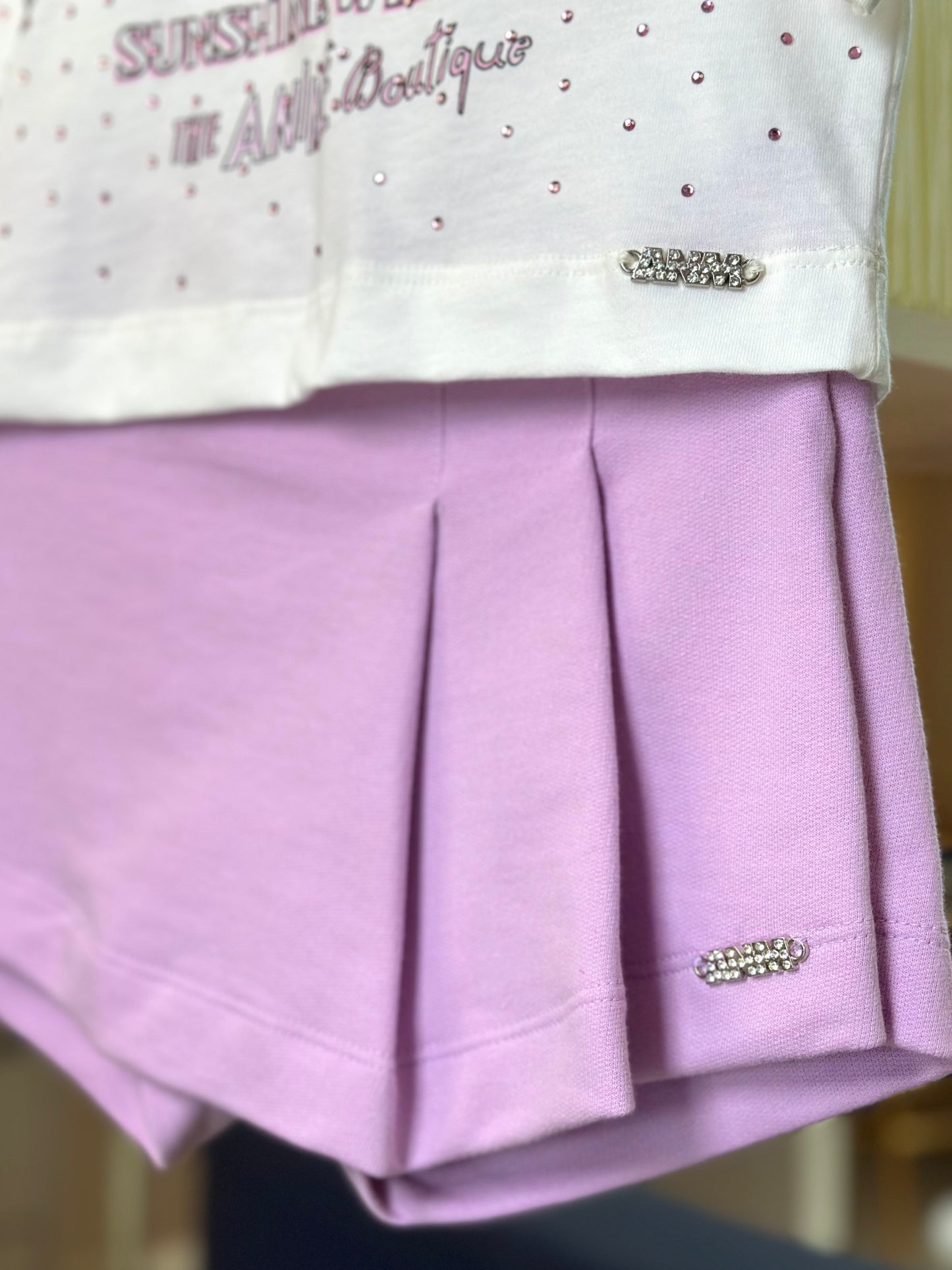 Conjunto Infantil Blusa Dreamy e Saia-Shorts Lilás - Animê