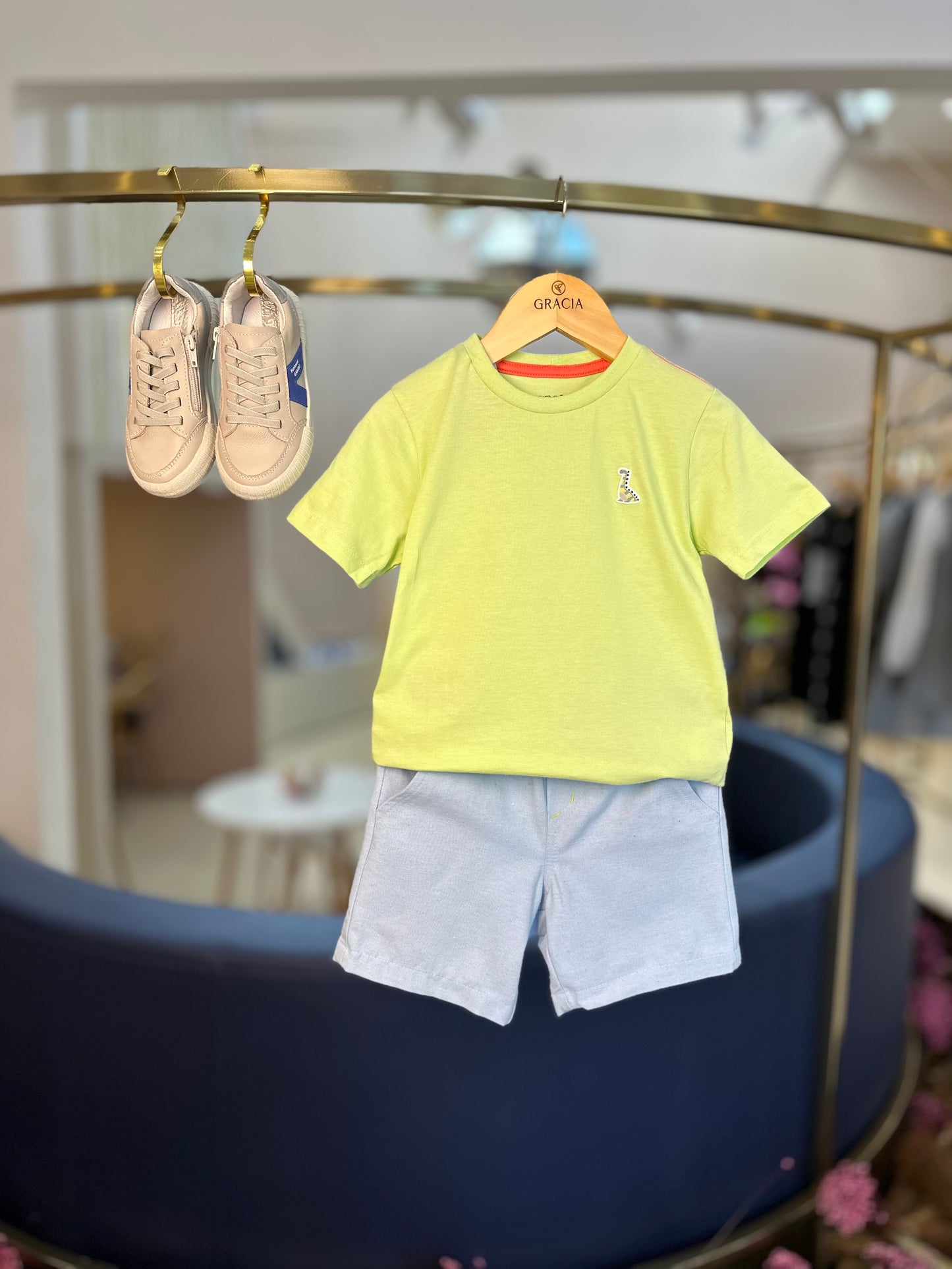 Conjunto Infantil Camiseta de Algodão e Bermuda de Sarja Ecológica - Beabá