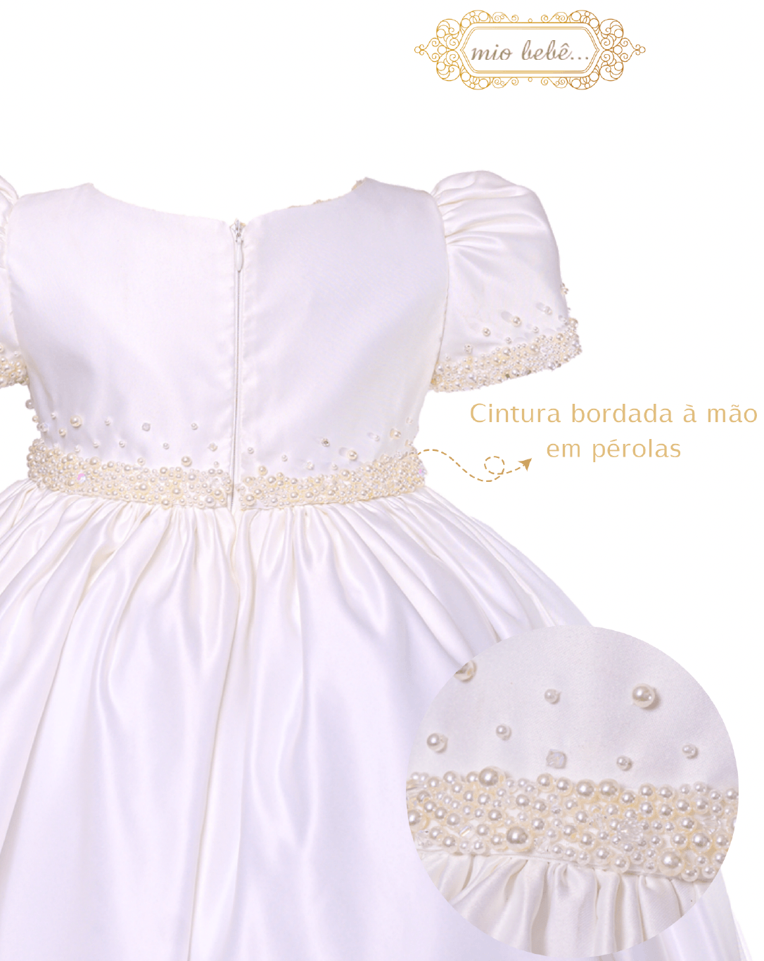 Vestido Dama Laço & Bordados Especiais - Mio Bebê - Gracia