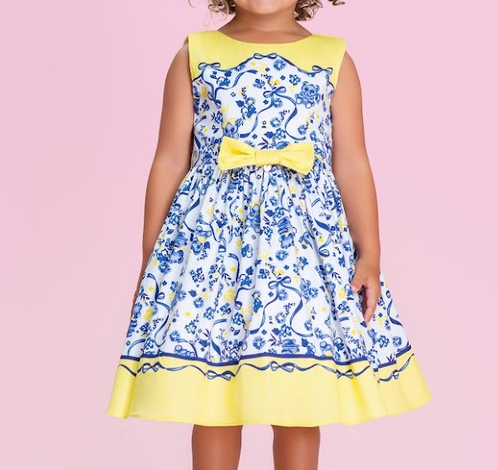 Vestido Infantil Verão Estampado - Petit Cherie