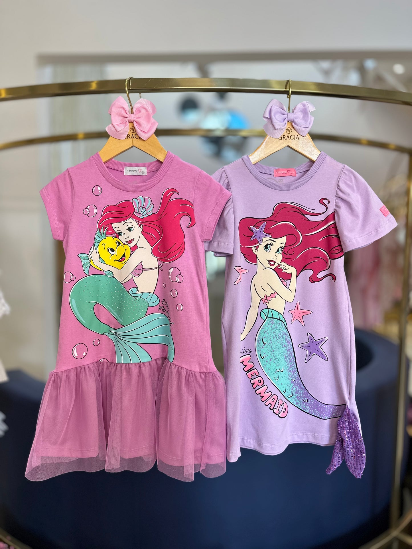 Vestido Infantil Pequena Sereia Lavanda - Momi